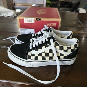 Old Skool Stackform Checkerboard Black and Ivory (White) Vans 6.5 Women’s LK